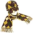 Argyle Plaid Cadet Hat Softer than Cashmere Scarf? Set Deep Purple with Multiple Colors