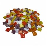 Eigenschaften Mosaikstein GmbH / Glasmosaik ~1450 Mosaiksteine 1x1cm 1000g Gelb-Orange-Rot-Mix