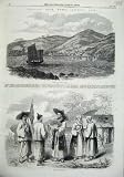 1865 Korea Asia Port Hamilton Natives Hills Old Print