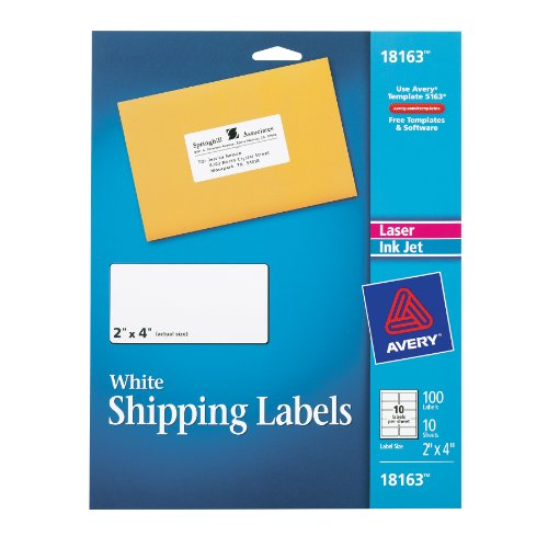 Buy Avery Shipping Labels for Laser and Inkjet Printers White 2 x 4