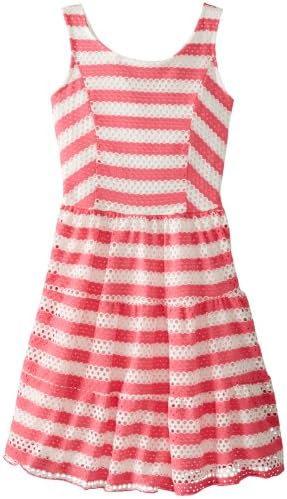 Bloome Big Girls' Striped Textured Knit Dress