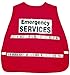 MCR Safety - 611ICV204 ICV204 Incident Command Polyester/Cotton Safety Vest with 1-Inch White Reflective Stripe, Red