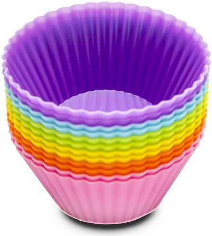 Silicone Baking Cups Cupcake Molds Pastry Stand Cupcake Liners Silicone Muffin Cups , BONUS FREE EBOOK with RECIPES