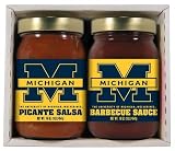 Michigan Wolverines NCAA Double Play (16oz BBQ Sauce, 16oz Picante Salsa)