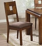 Set of 2 Dining Chairs with Paneled Back in Light Natural Finish