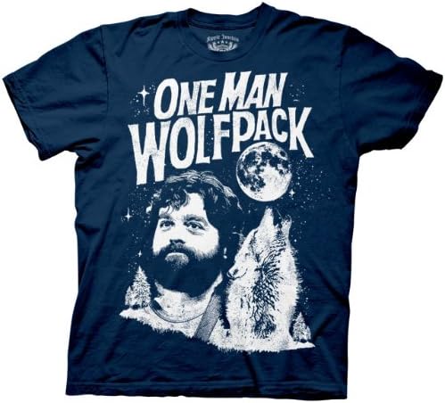 The Hangover - One Man Wolfpack Adult T-shirt in Navy, Size: Large, Color: Navy