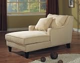 Microfiber Chaise Lounge in Creme Color Finish