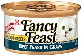 Fancy Feast Gourmet Cat Food, Marinated Morsels Beef Feast in Gravy, 3-Ounce Cans (Pack of 24)