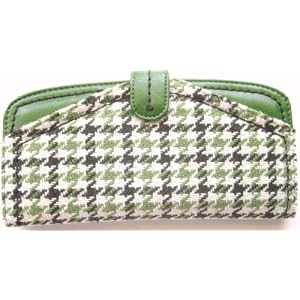 Liz Claiborne Irish Houndstooth Tweed Wallet in Grasshopper