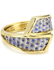 KARA by Kara Ross Metallic Blue Lizard Adjustable Wrap Ring