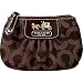 Coach Op Art Madison Skinny Coin Case Bag with Key Chain 41981 Brown