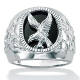 Men's Onyx Ss Eagle Ring