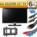 LG 32LD350 32 720p LCD HDTV with Ultra Slim Flat Wall Mount & 5pc Hook Up Kit (2 6FT Hdmi Cables,6FT Audio Interconnect Cable ,6FT Component Cable, TV Cleaning Kit)