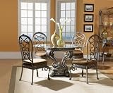 Powell 369-410 Rosemary Antique Grey with Textured Black & Silver Highlights Dining Table Pedestal Glass Top sold separately See Glass Section at bottom of Price List