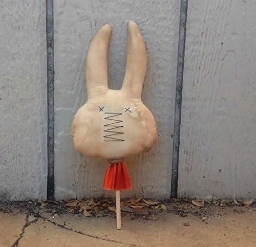 Primitive Bunny Rabbit on a wooden dowel