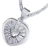 Pugster Heart Clear Crystal Clear Crystal Pendant