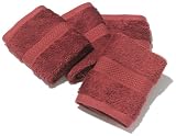 Pinzon Supima Cotton Washcloth, Set of 4, Bordeaux
