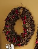 Rustic Northwoods Pinecone Holiday Wreath - 20 By Collections Etc