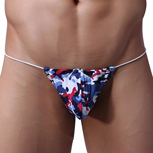 Men's Camouflage G String Thong T-Back Underwear Bikini Briefs