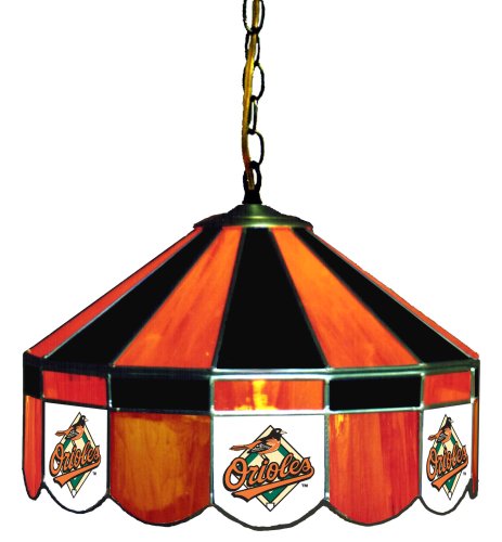 Imperial Baltimore Orioles Licensed 16-Inch Diameter Stained Glass Pub Light