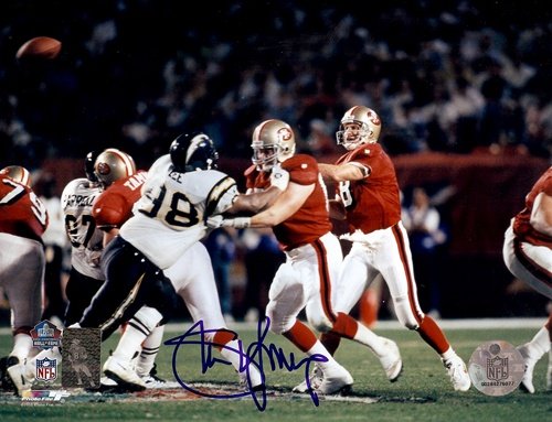 Steve Young San Francisco 49ers NFL Hand Signed 8x10 Photograph Red Jersey SB XXIX Throwing