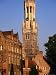 Belfry and Canal Buildings from the Dijver, Bruges, West-Vlaanderen, Belgium, Photogr...
