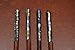 4 Pcs Abalone and Golden Mother of Pearl Wood Hair Stick Pins