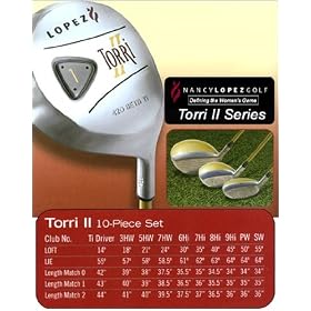 10-Piece Torri II Series Nancy Lopez Golf Clubs (Grip Match=GM2,Flex Match=FM3,Length=Petite (1 inch shorter),Hand=LH - please call for availability)