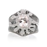 2 Carat Diamond Ring - 18k White Gold 2 Carat Diamond Morganite Cocktail Ring