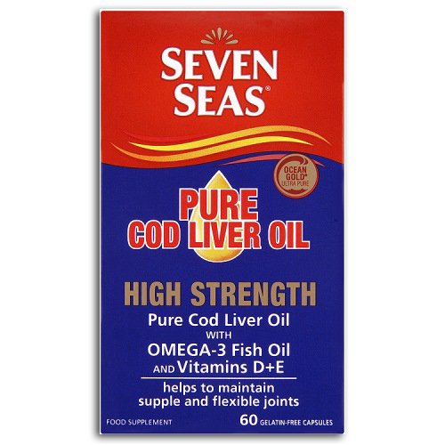 Seven Seas Pure Cod Liver Oil High Strength With Omega 3 Plus Vitamins D & E 60 Capsules