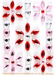 Martha Stewart Crafts Stickers Gemstone Hearts Pink/Red By The Package