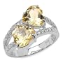 3.00 Carat Genuine Citrine Sterling Silver Ring