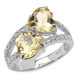 Buy 3.00 Carat Genuine Citrine Sterling Silver Ring by JewelzDirect