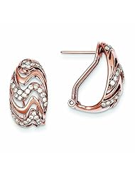 0.6 Carat 14K Gold Rose Gold Diamond Omega Back Post Earrings