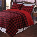 Western Plaid RED Quilt SET King