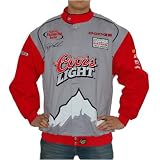 Mens Chase Authentics Nascar Ganassi Racing Sterling Marlin Winston Cup Series Coors Light jacket. Very high quality Nascar fan gear with head turning logo embroideries all over the the jacket.
