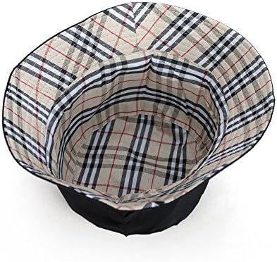 (Price/piece)Opromo Blank Cotton Twill Bucket Hat - Plaid Inside, One Size Fits All