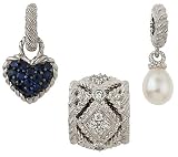 Authentic Judith Ripka Set of 3 Sterling Silver Charms