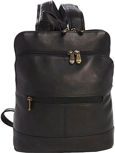 Le Donne Leather Riverwalk Women's Backpack โ Premium Full-Grain Colombian Vaquetta Leather Backpack, 11" x 12" x 4.75" (BLACK)