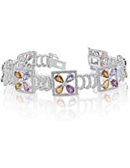 14K White Gold 0.92ct Diamond and Sapphire Bracelet