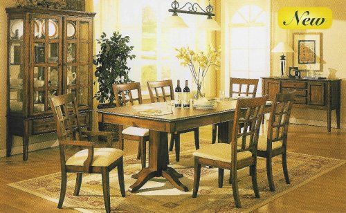All new item 7pc oak finish contemporary dining room set