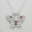 Necklace With 2.35ctw Precious Stones - Genuine Garnets and Topazes Made of 925 Sterling silver. Total item weight 9.5g Length 16in