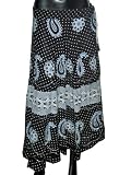 Womens Skirts Spring Summer Bohemian Fashion Black Blue Paisley 35