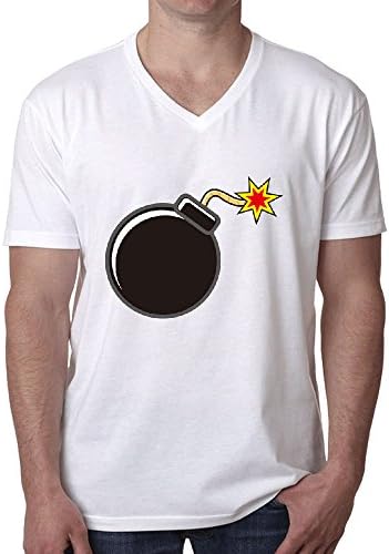 Dropping A Bomb Men's V-Neck Short Sleeve T-Shirt White