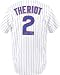 Ryan Theriot Autographed Jersey | Details: Chicago Cubs, White Pinstripe Majestic Replica