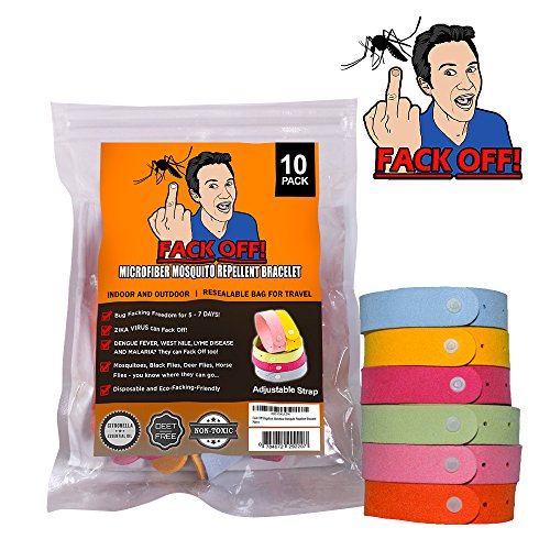 Fack Off! Microfiber Mosquito Repellent Bracelet (10 Pack)