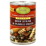 Review Pacific Natural Foods  / Pacific Natural Foods Organic Beef Steak & Fusilli Pasta Soup, 14.5-Ounce Tins (Pack of 12)