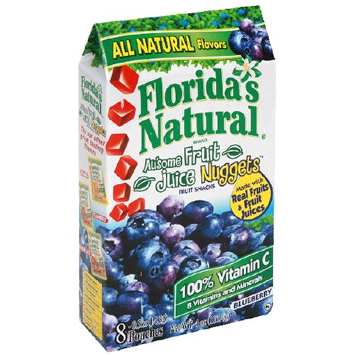 Florida's Natural Fruit Juice Nuggets, Blueberry, 4.8-Ounce Cartons (Pack of 12) by Florida's Natural