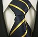 Navy Blue & Yellow Pencil Stripe, Mens 100% Silk Designer NeckTie