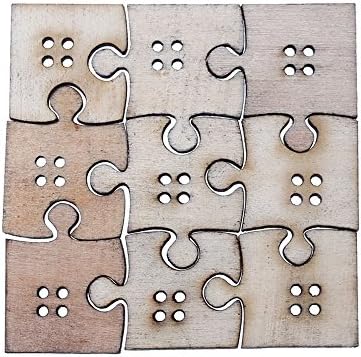 Scrapbooking Ornaments Puzzle Pattern 4holes Wooden Buttons 270pcs, Natural Colors